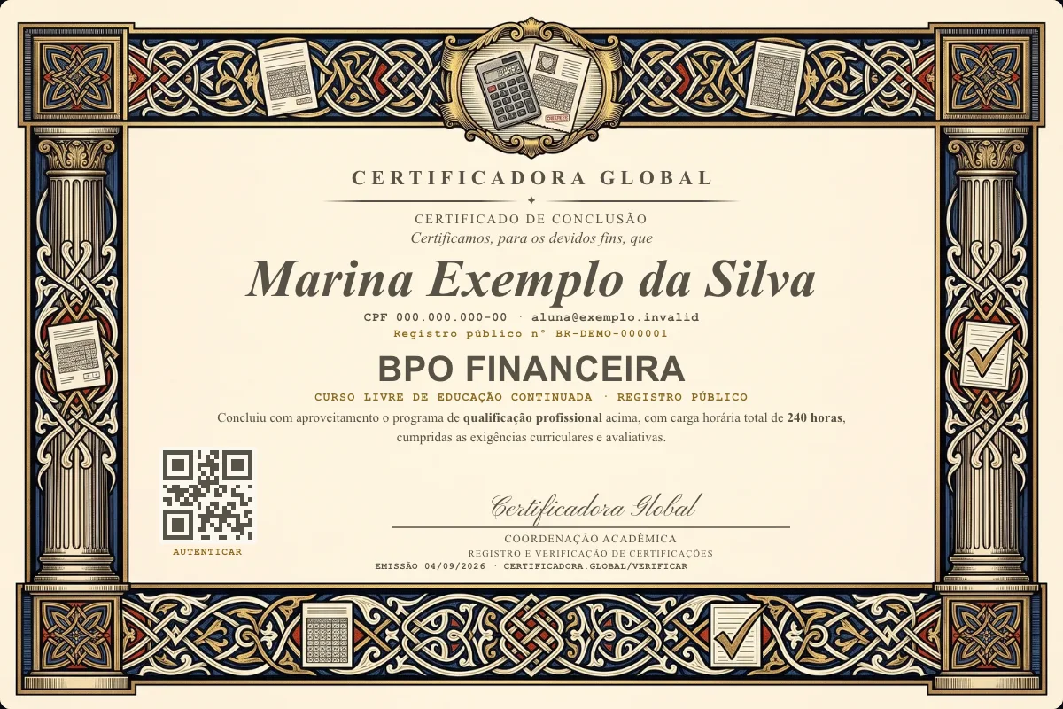Capa do curso Bpo Financeira