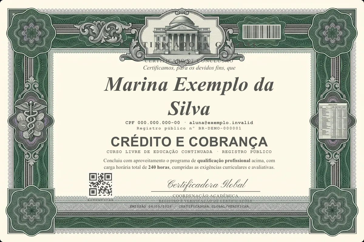 Capa do curso Crédito e Cobrança