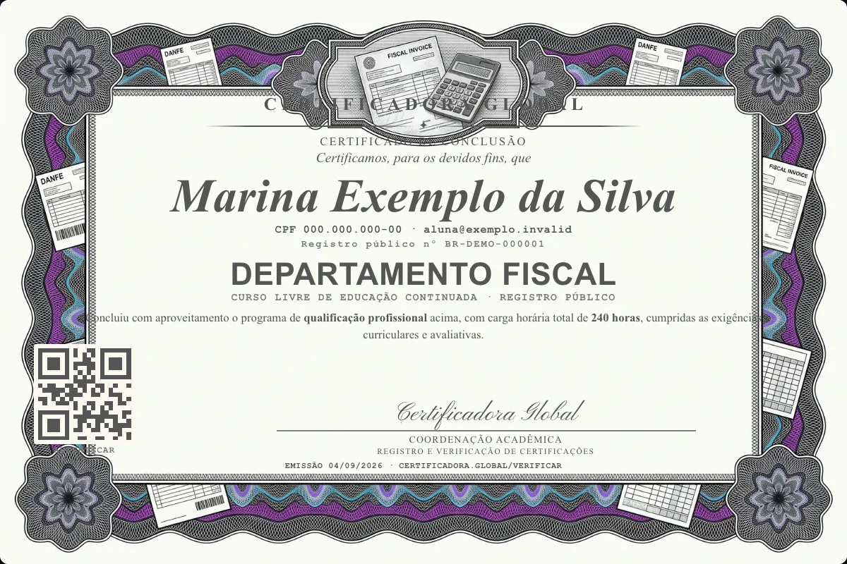 Capa do curso Departamento Fiscal