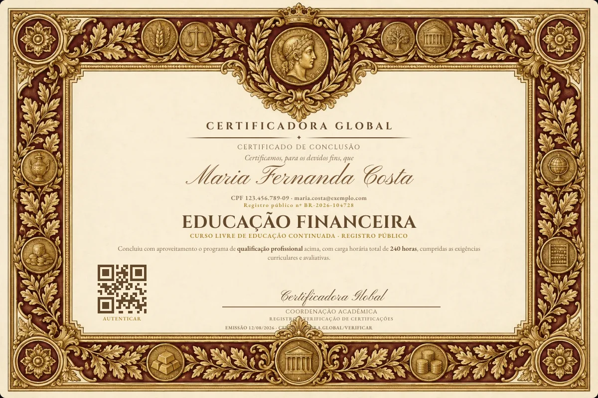 Capa do curso Educação Financeira