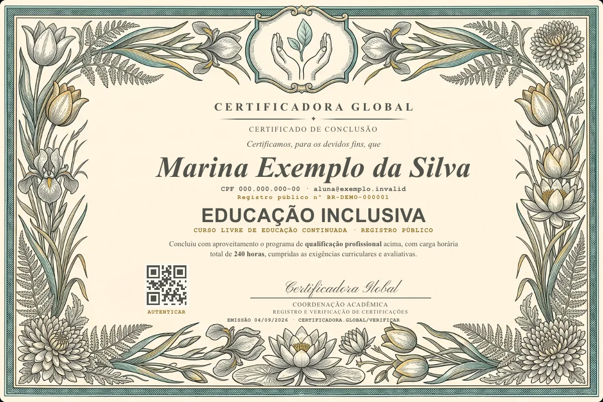 Capa do curso Educação Inclusiva