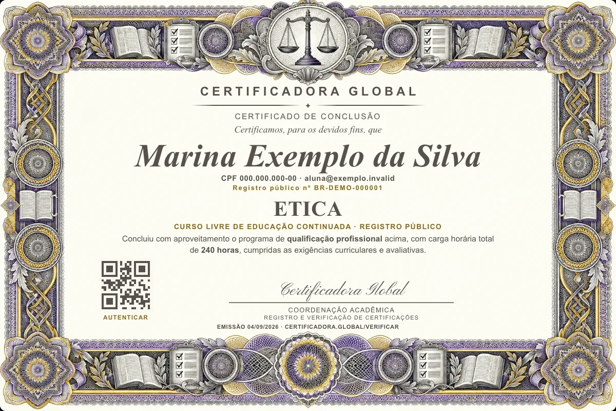 Capa do curso Etica