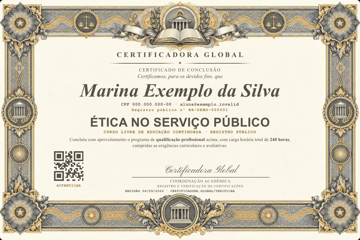 Capa do curso Ética no Serviço Público