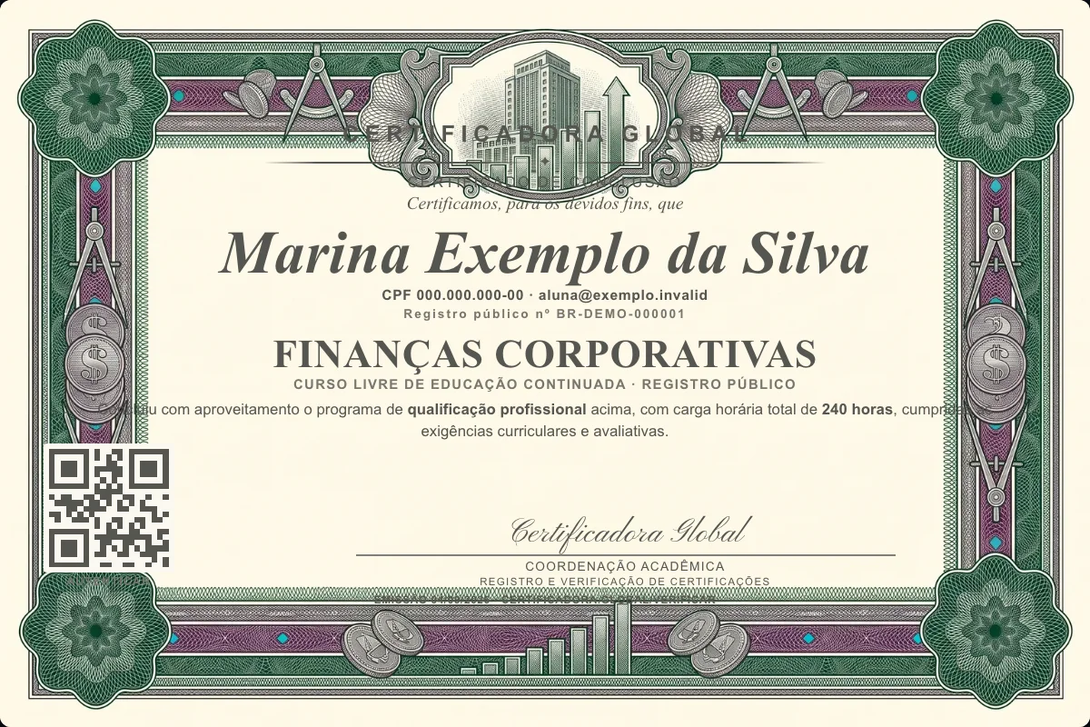 Capa do curso Finanças Corporativas
