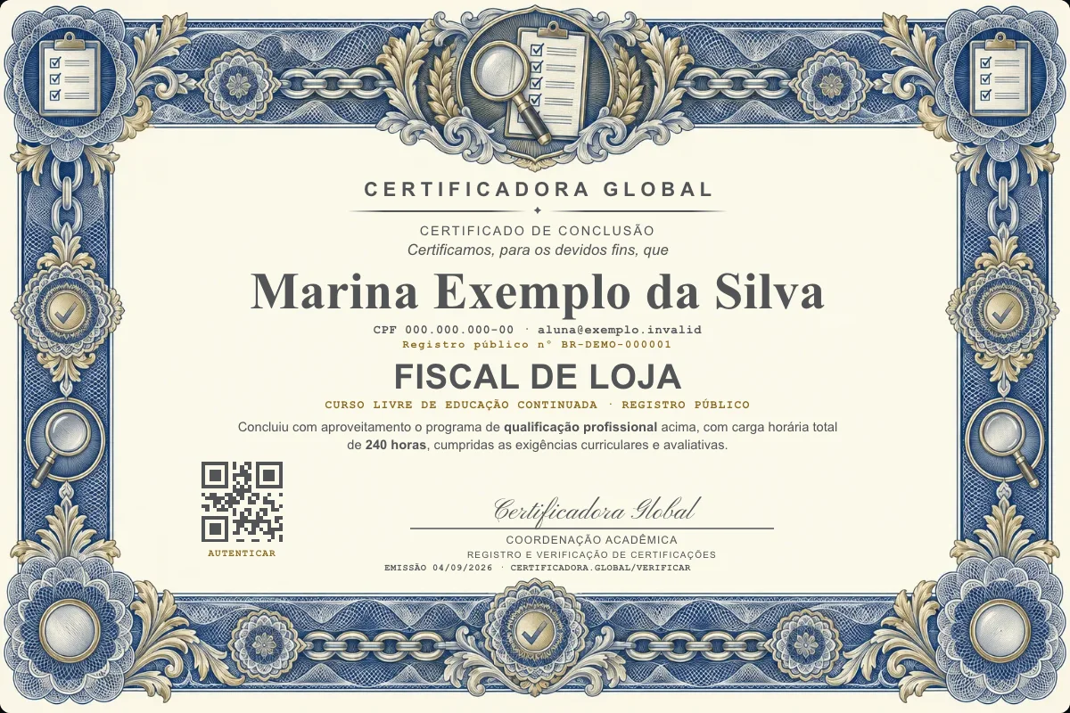 Capa do curso Fiscal de Loja