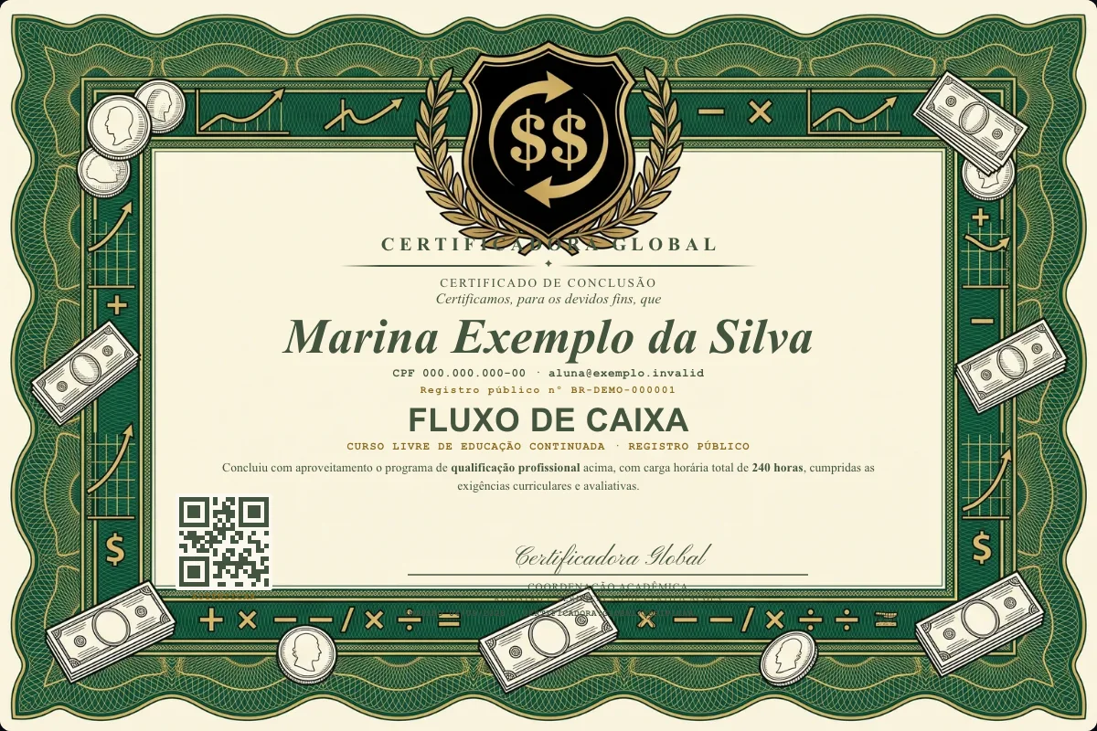 Capa do curso Fluxo de Caixa