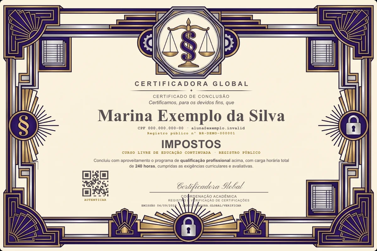 Capa do curso Impostos