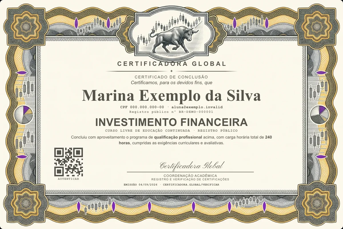 Capa do curso Investimento Financeira