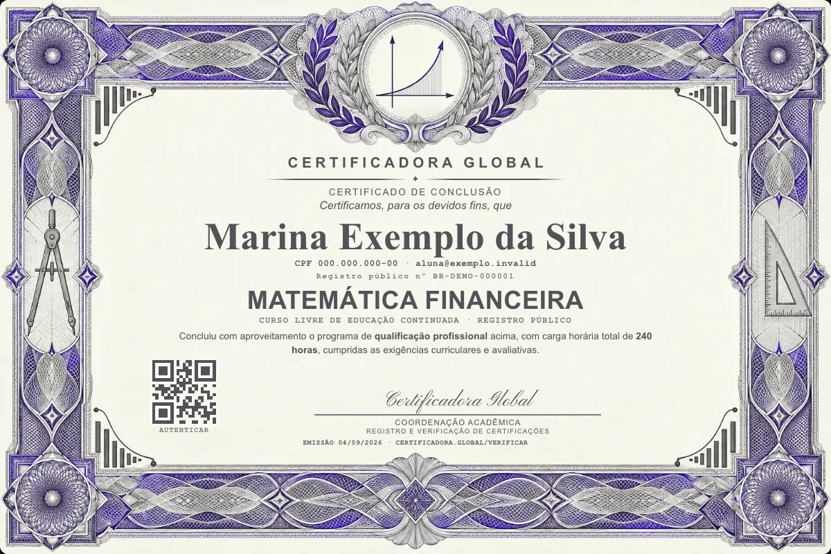 Capa do curso Matemática Financeira
