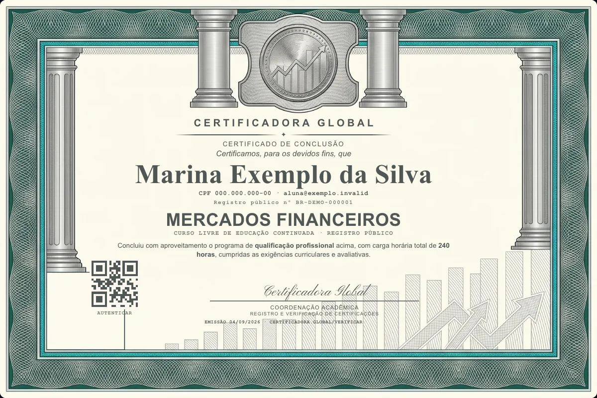 Capa do curso Mercados Financeiros
