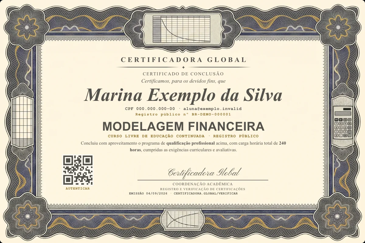 Capa do curso Modelagem Financeira