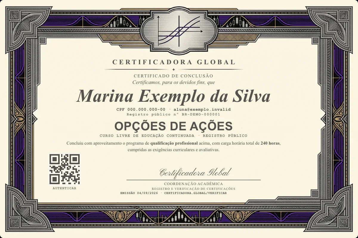 Capa do curso Opções de Ações