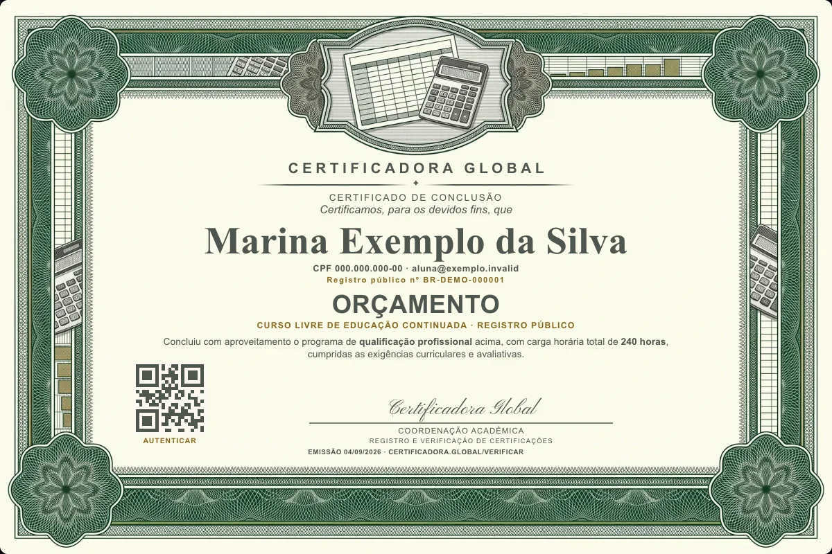 Capa do curso Orçamento
