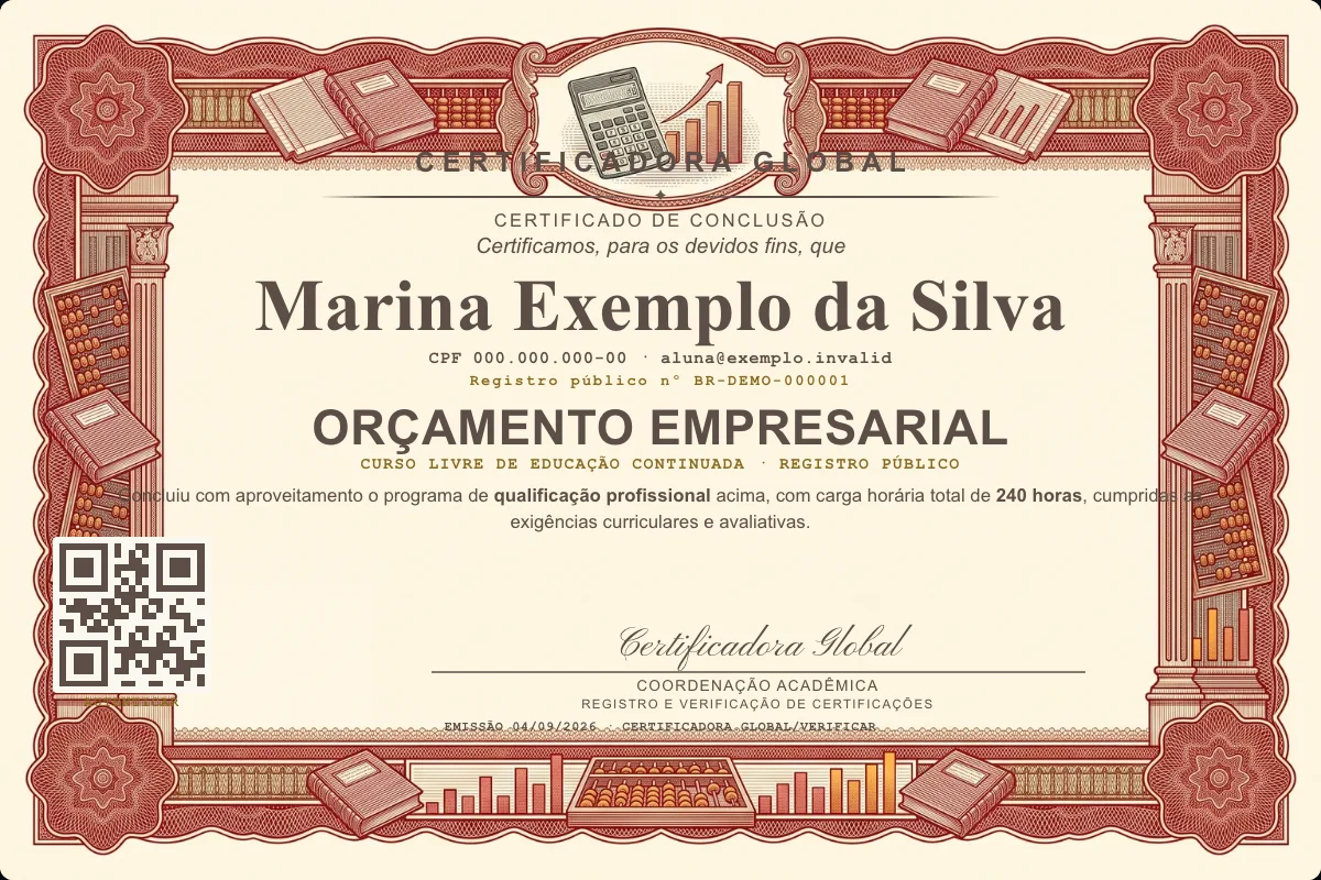 Capa do curso Orçamento Empresarial