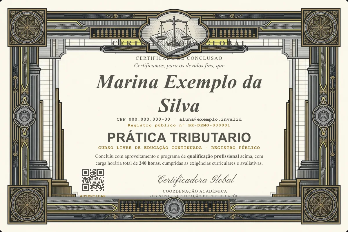 Capa do curso Prática Tributario