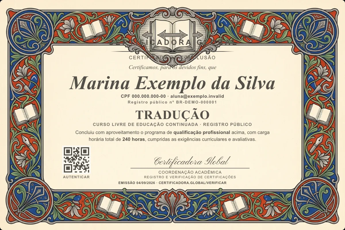 Capa do curso Tradução