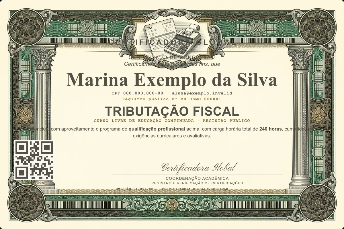 Capa do curso Tributação Fiscal
