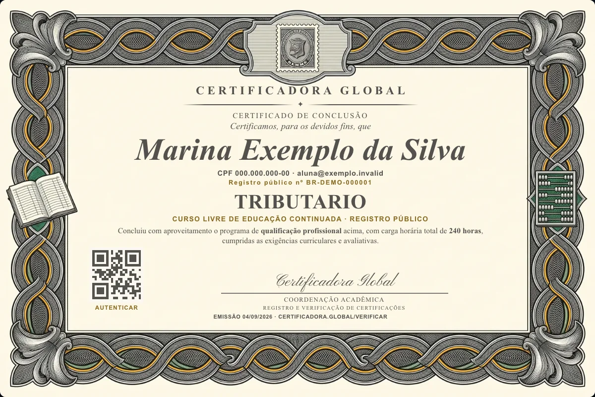 Capa do curso Tributario