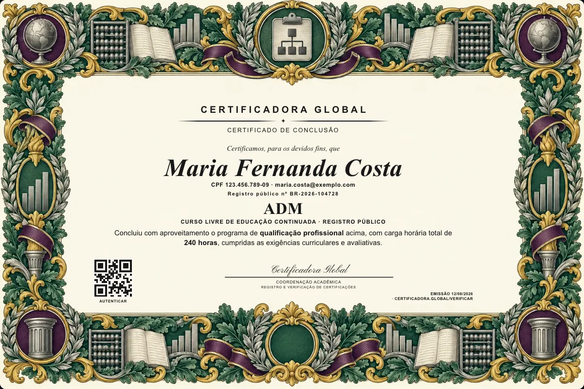 Capa do curso Adm