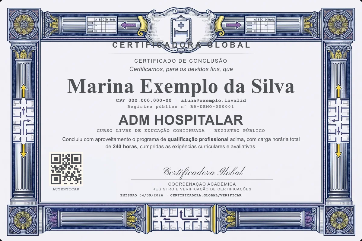 Capa do curso Adm Hospitalar