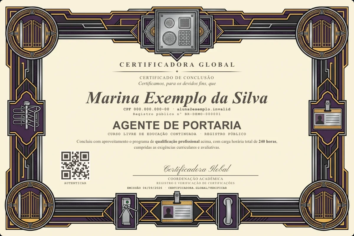 Capa do curso Agente de Portaria