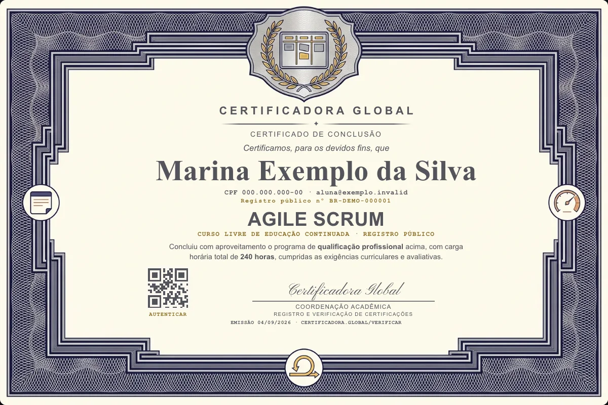 Capa do curso Agile Scrum