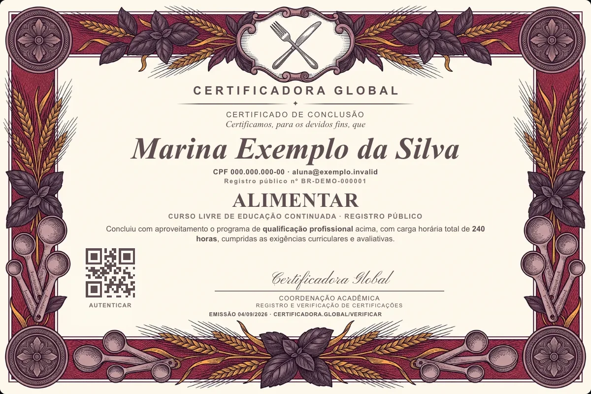 Capa do curso Alimentar