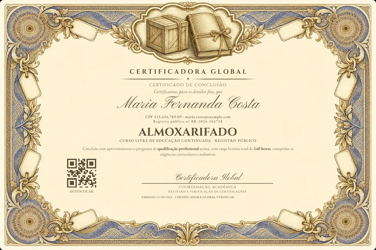 Capa do curso Almoxarifado