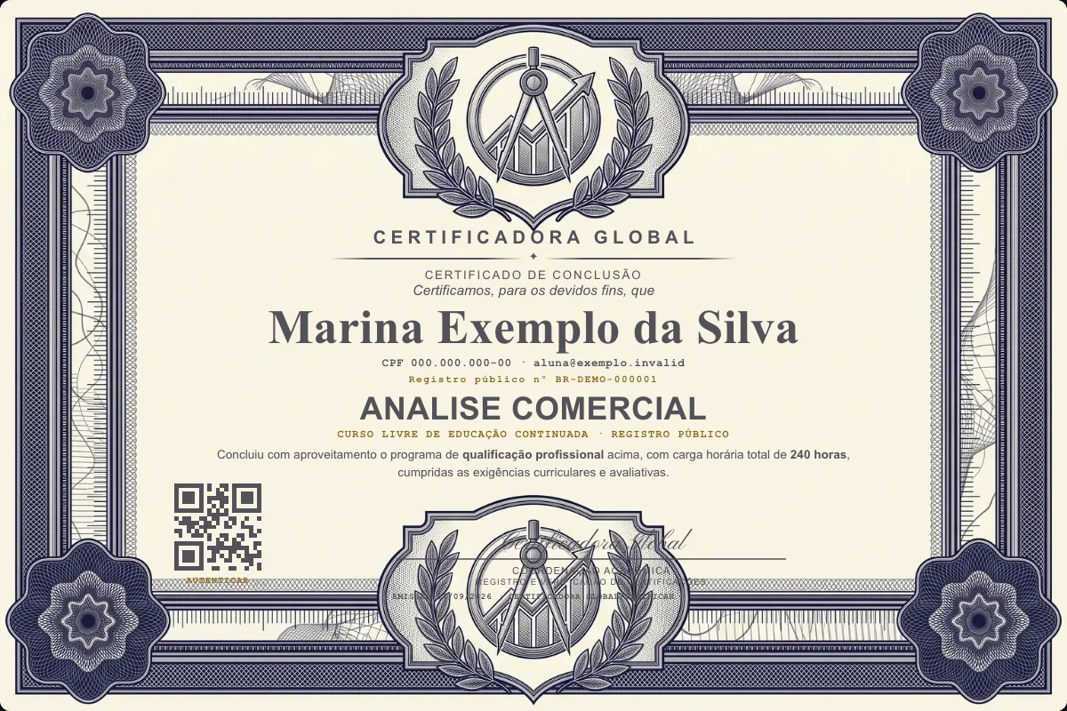 Capa do curso Analise Comercial