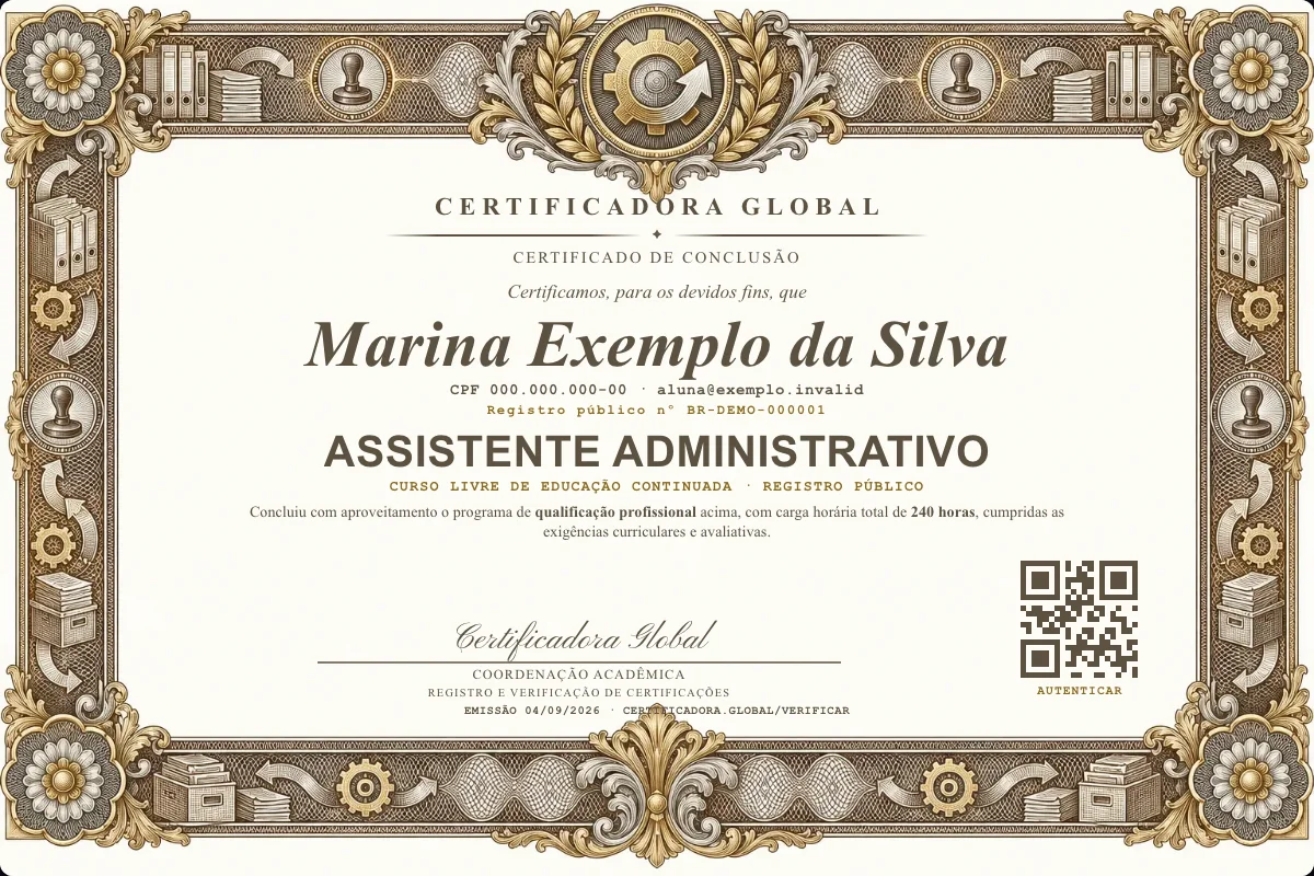 Capa do curso Assistente Administrativo