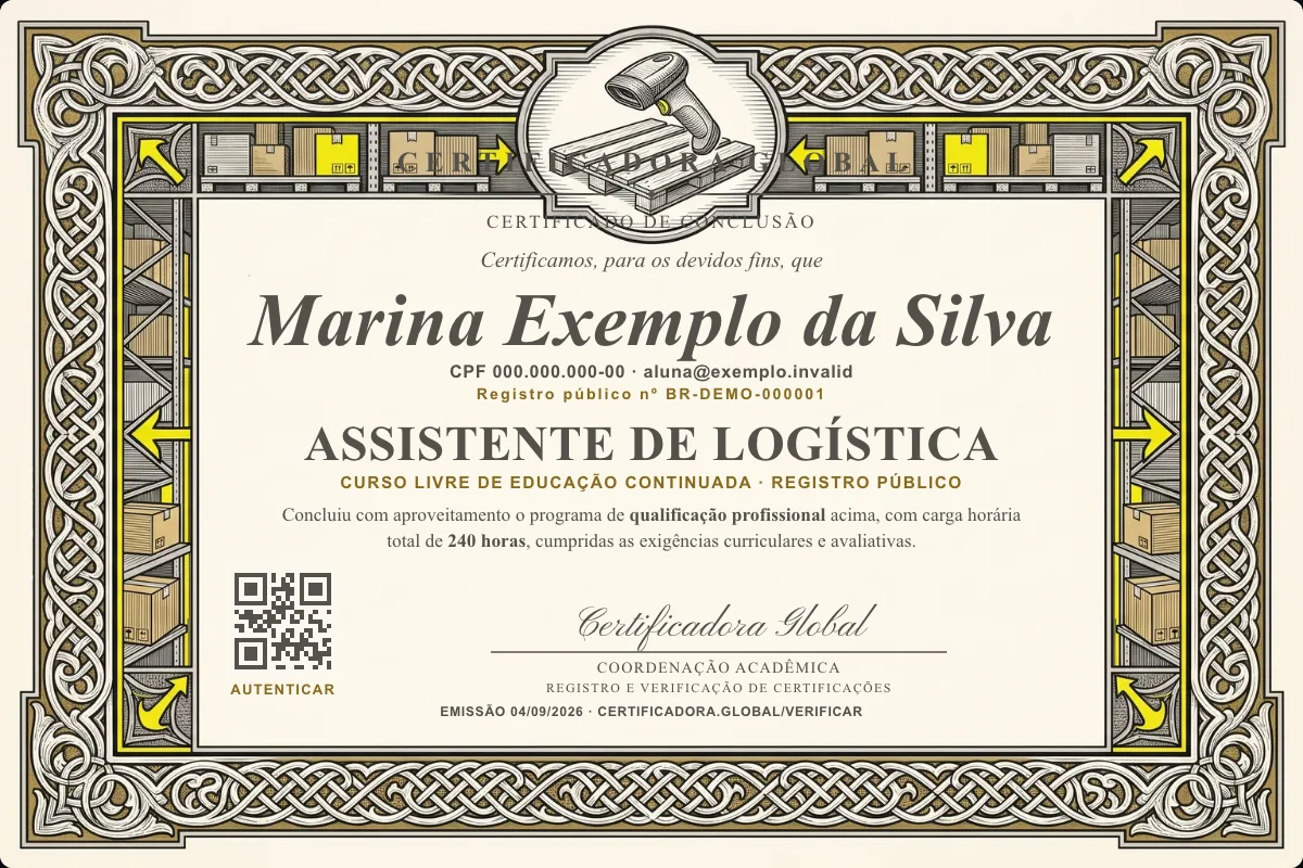 Capa do curso Assistente de Logística