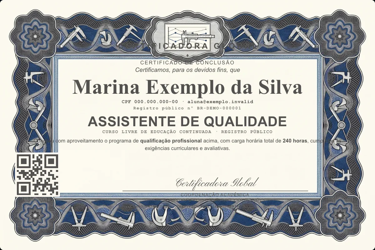 Capa do curso Assistente de Qualidade