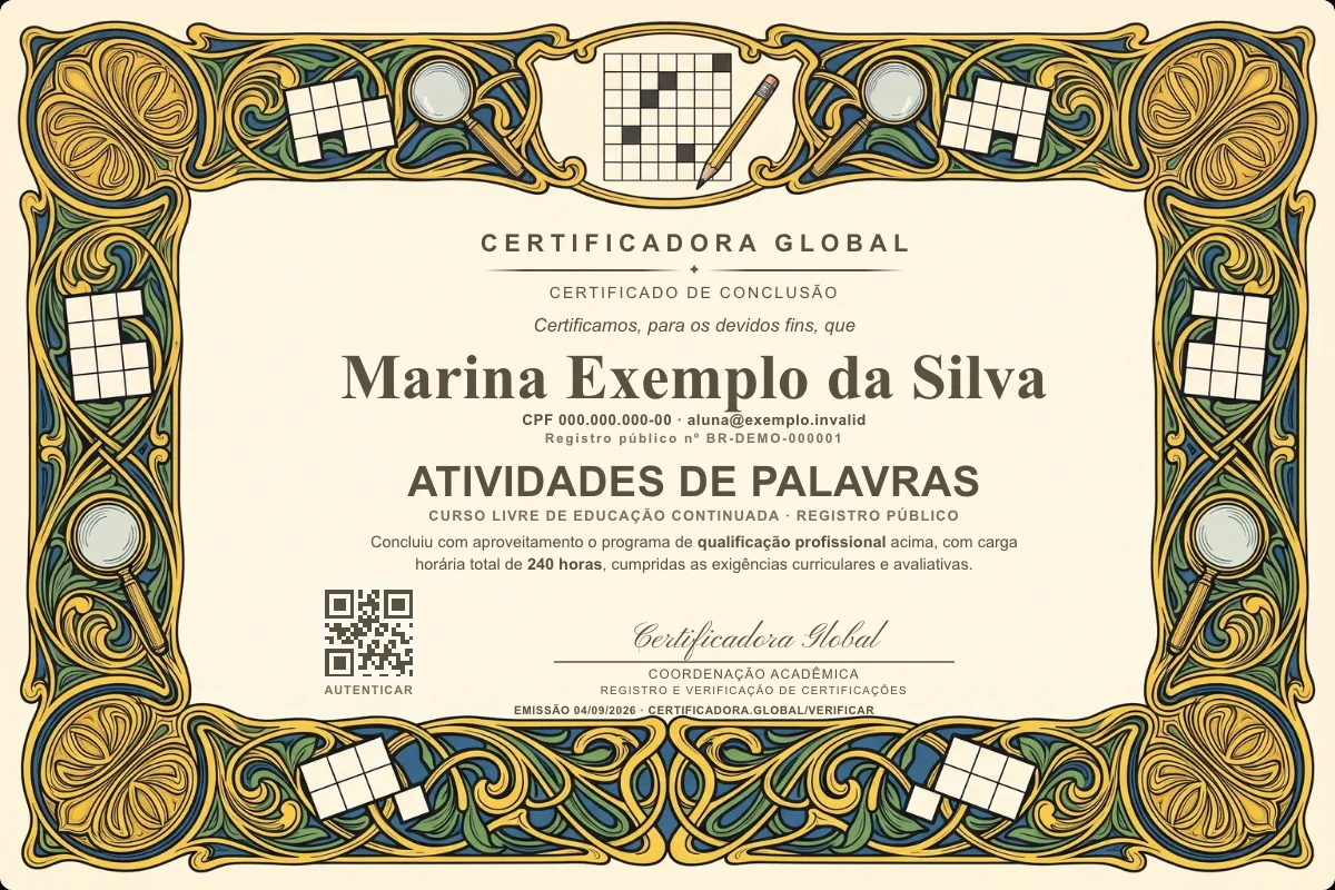 Capa do curso Atividades de Palavras