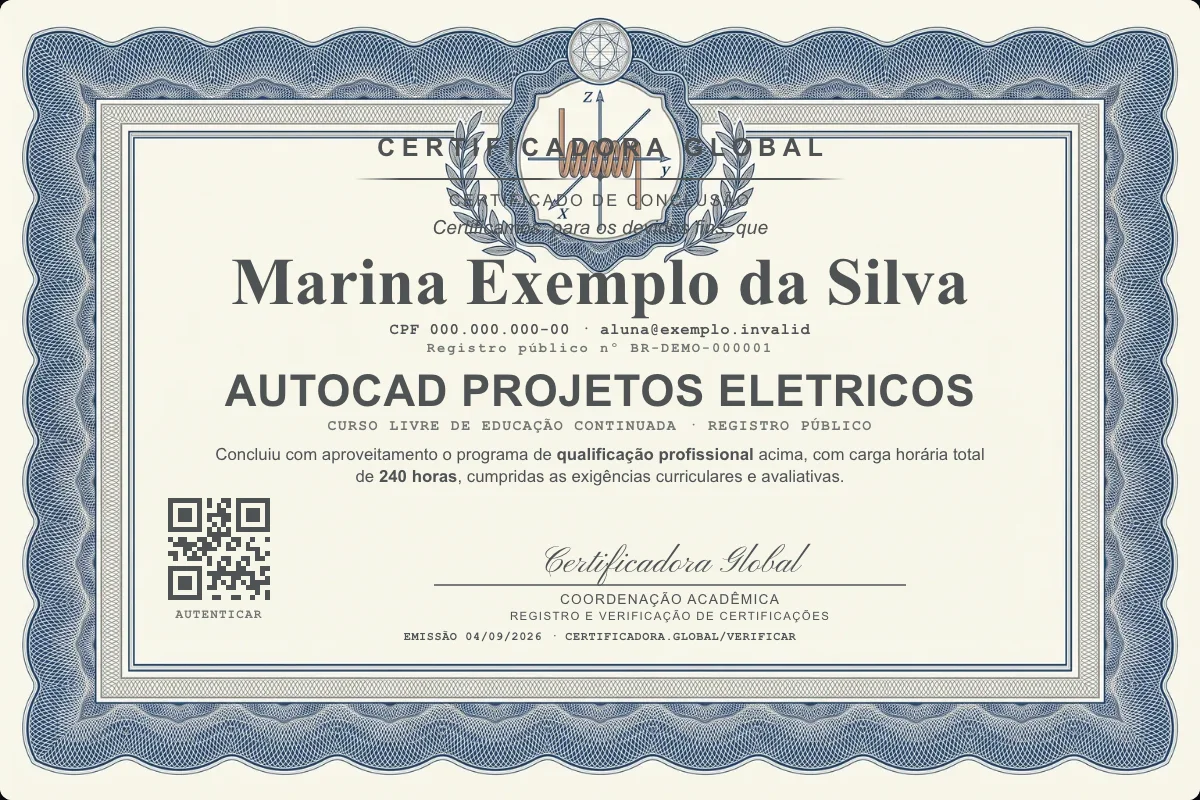 Capa do curso Autocad Projetos Eletricos
