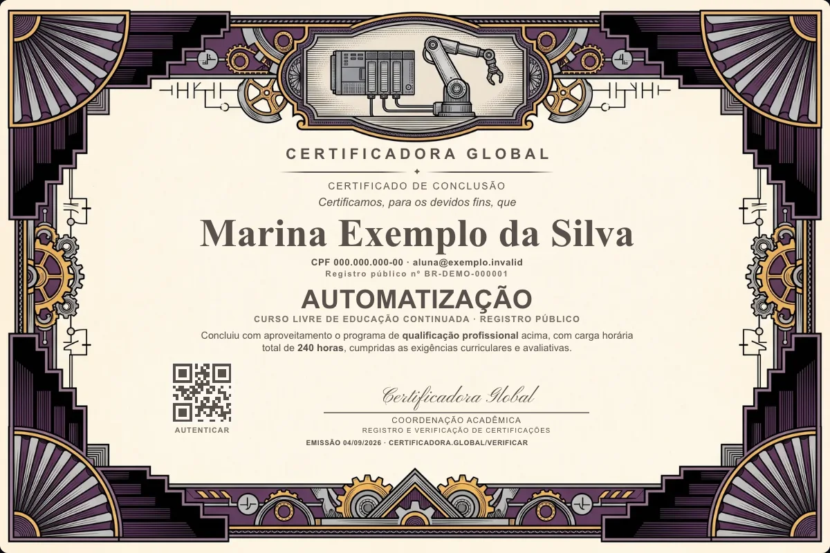 Capa do curso Automatização