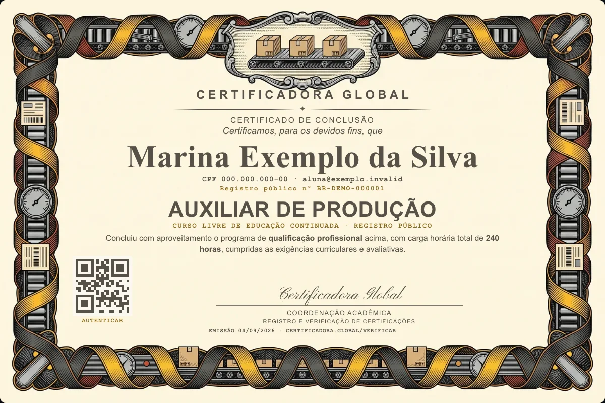 Capa do curso Auxiliar de Produção