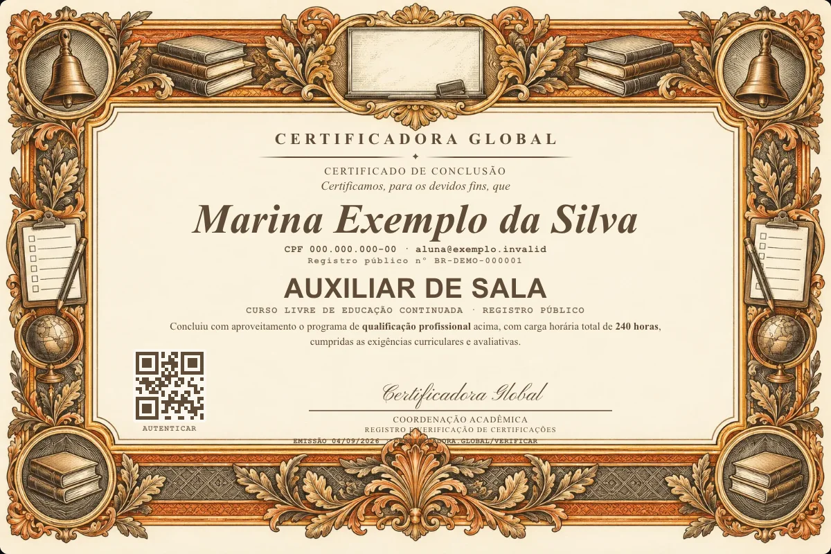Capa do curso Auxiliar de Sala