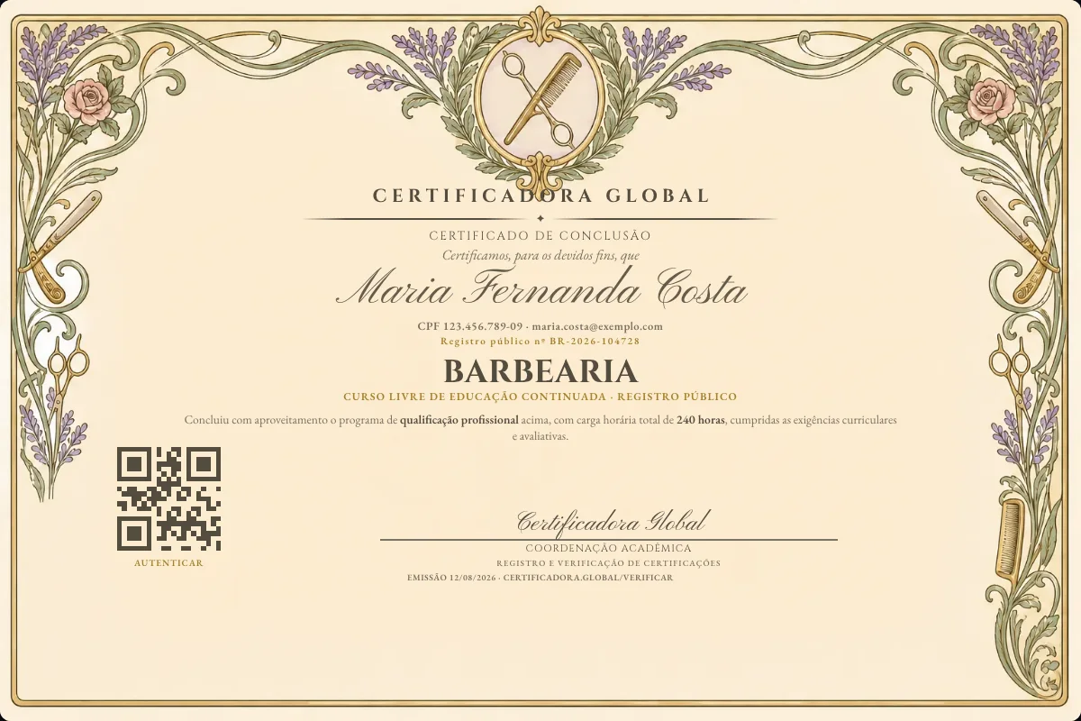 Capa do curso Barbearia