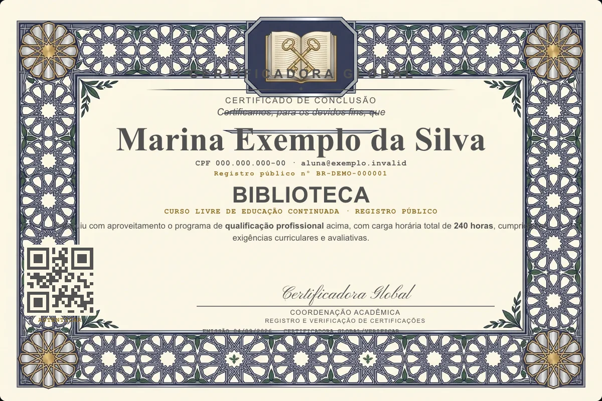Capa do curso Biblioteca