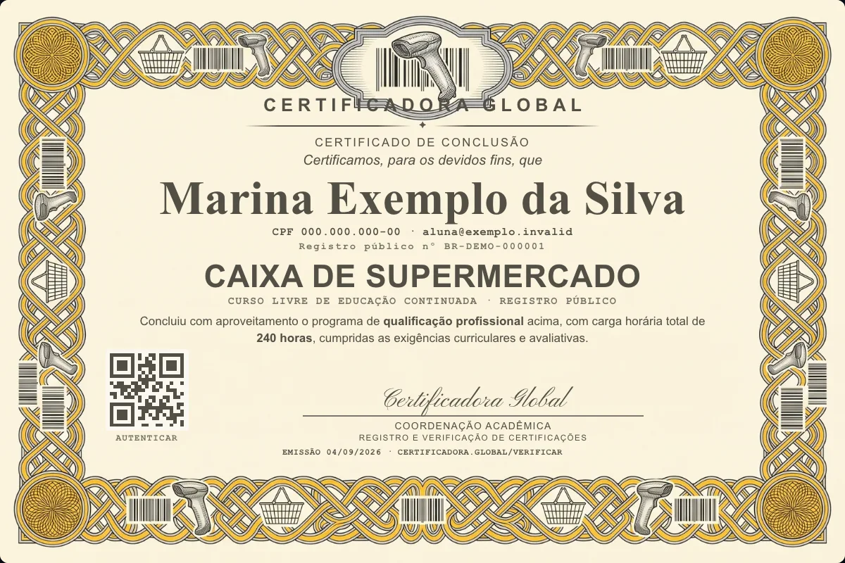 Capa do curso Caixa de Supermercado