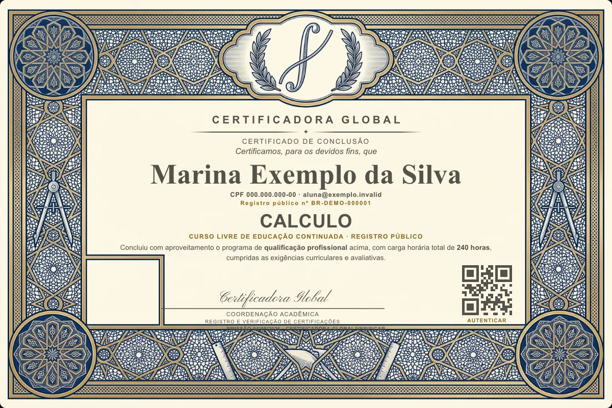 Capa do curso Calculo