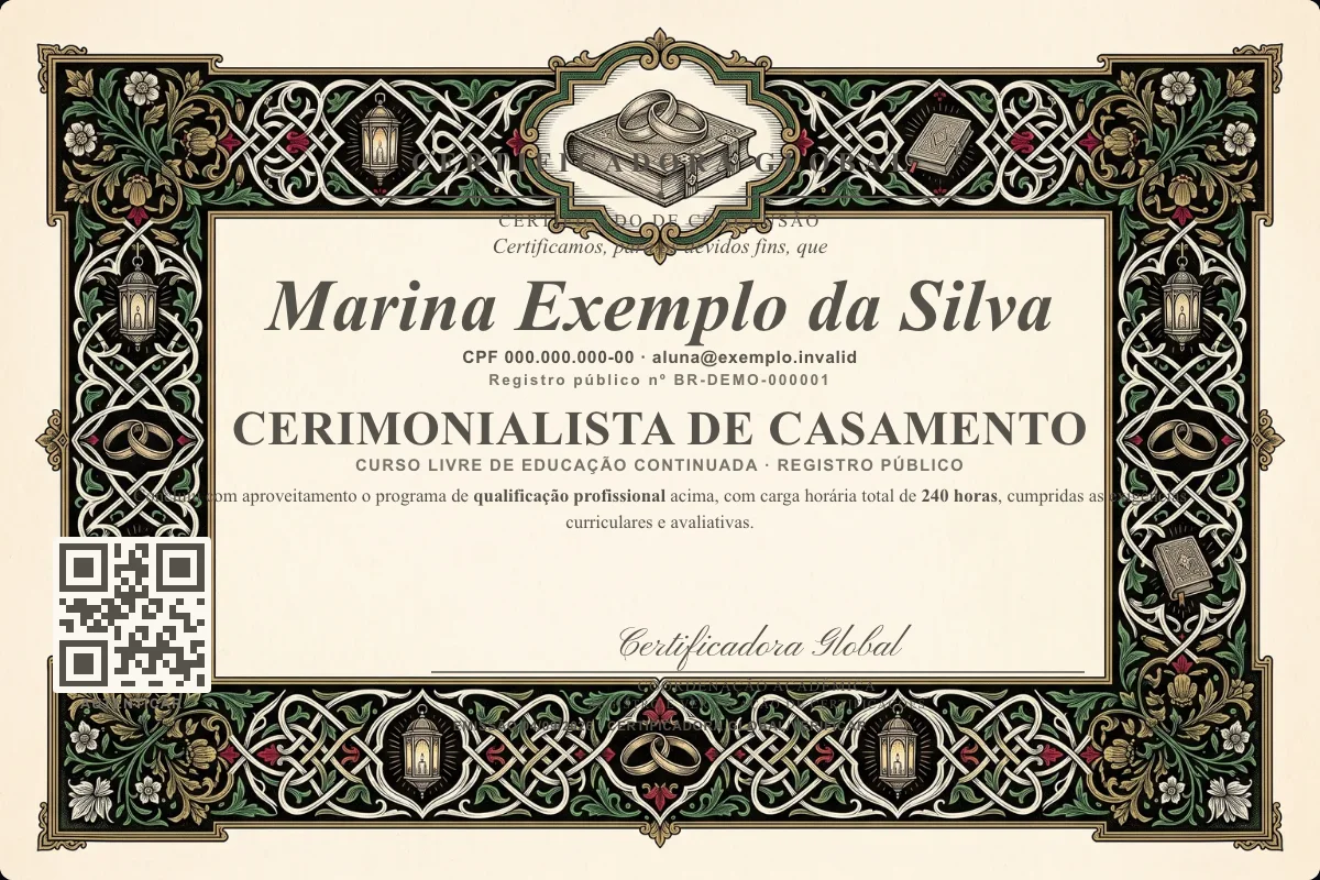 Capa do curso Cerimonialista de Casamento