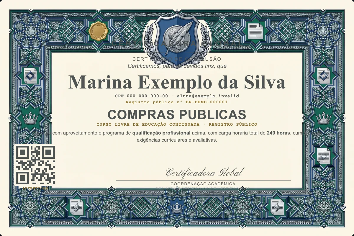 Capa do curso Compras Publicas