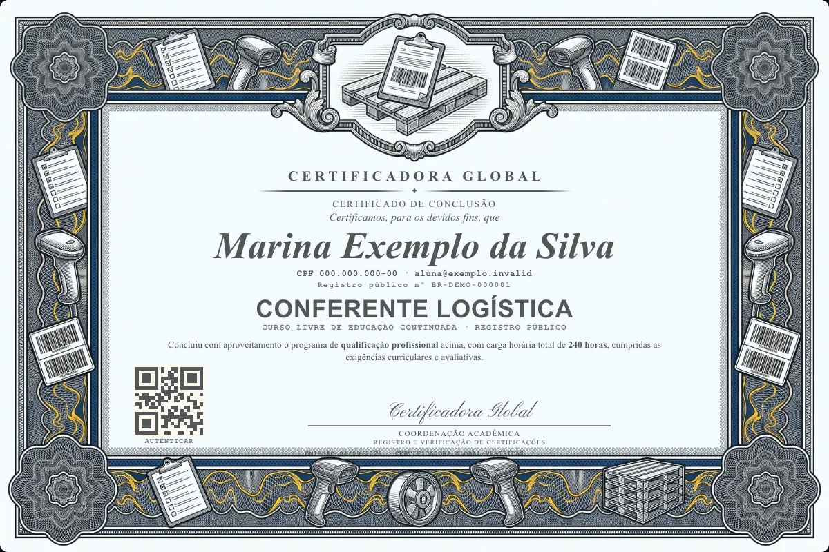 Capa do curso Conferente Logística