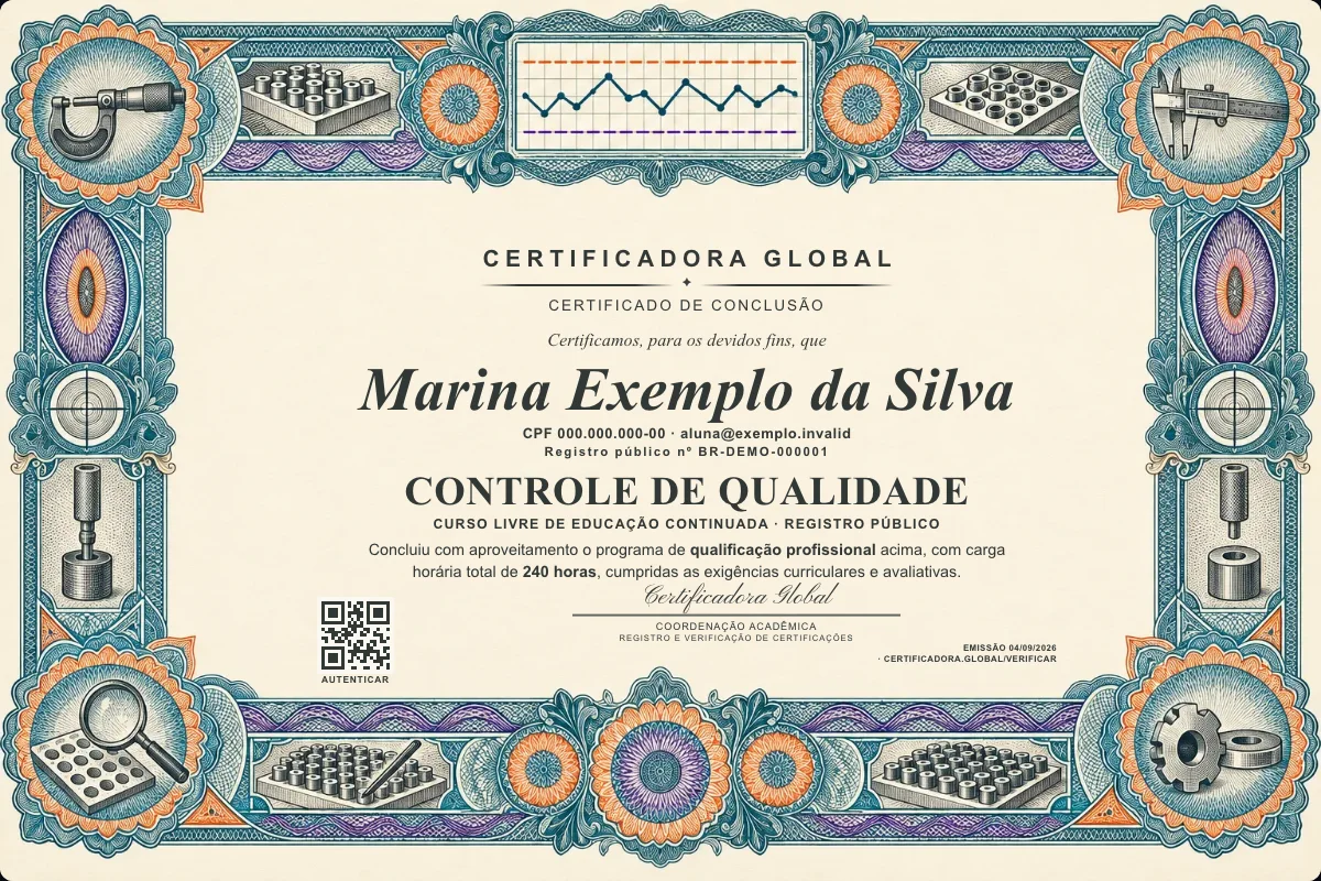 Capa do curso Controle de Qualidade