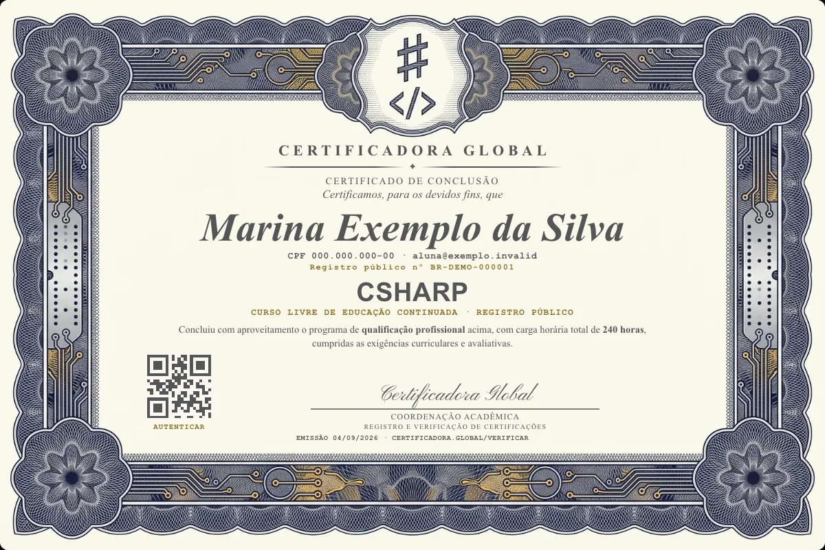 Capa do curso Csharp