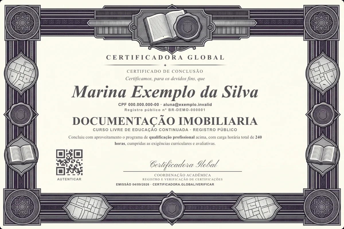 Capa do curso Documentação Imobiliaria