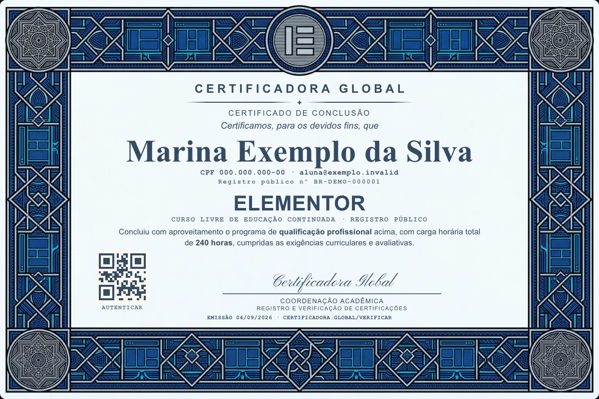 Capa do curso Elementor