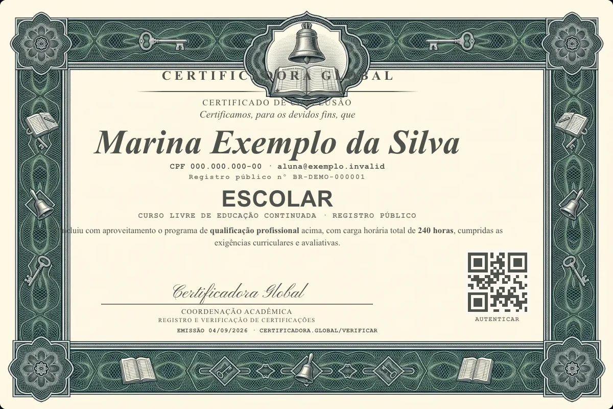 Capa do curso Escolar