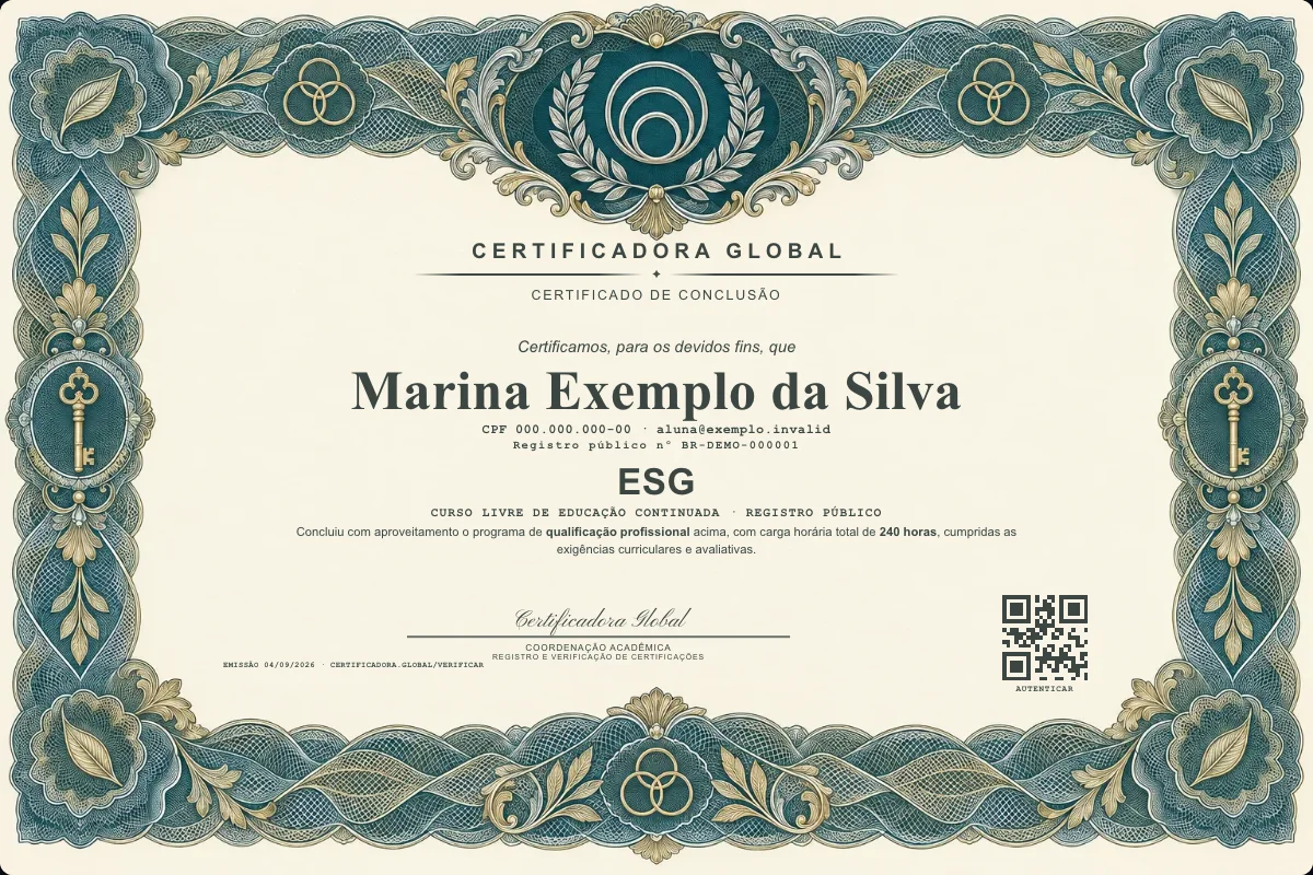 Capa do curso ESG